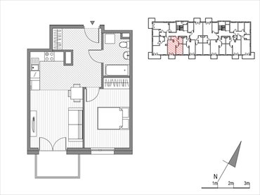 rzut mieszkanie na sprzedaż 42m2 mieszkanie Kraków, ul.Glogera 9,11