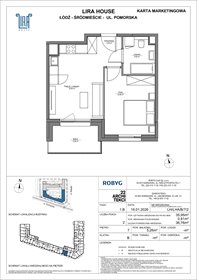 rzut mieszkanie na sprzedaż 36m2 mieszkanie Łódź, Pomorska 108