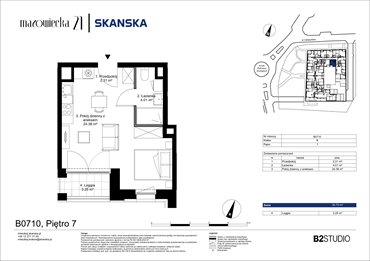 rzut mieszkanie na sprzedaż 31m2 mieszkanie Kraków, Krowodrza, ul. Mazowiecka 21