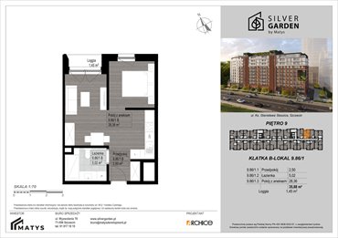 rzut mieszkanie na sprzedaż 36m2 mieszkanie Szczecin, Centrum, al. Wyzwolenia 70 / ul. Staszica 21