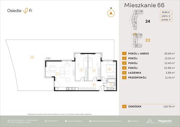 rzut mieszkanie na sprzedaż 82m2 mieszkanie Kraków, Rzemieślnicza 22-24