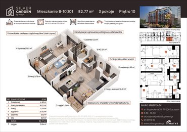 rzut mieszkanie na sprzedaż 79m2 mieszkanie Szczecin, Centrum, al. Wyzwolenia 70 / ul. Staszica 21