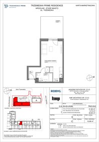 rzut mieszkanie na sprzedaż 32m2 mieszkanie Wrocław, Stare Miasto, Trzemeska