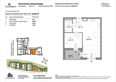 rzut mieszkanie na sprzedaż 50m2 mieszkanie Łódź, Widzew, Przybyszewskiego 292-300