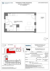 rzut mieszkanie na sprzedaż 30m2 mieszkanie Wrocław, Stare Miasto, Trzemeska