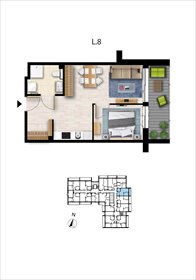 rzut mieszkanie na sprzedaż 38m2 mieszkanie Grzybowo, Nadmorska 98 -106