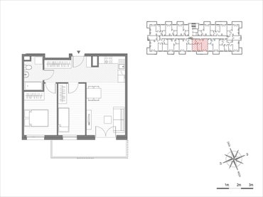 rzut mieszkanie na sprzedaż 50m2 mieszkanie Kraków, Mistrzejowice, os.Piastów 75