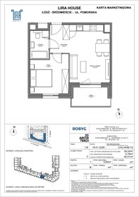 rzut mieszkanie na sprzedaż 39m2 mieszkanie Łódź, Pomorska 108