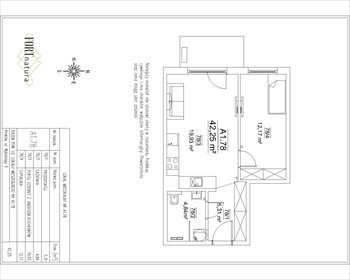 rzut mieszkanie na sprzedaż 42m2 mieszkanie Kraków, Krowodrza, Wybickiego 5