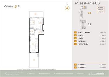 rzut mieszkanie na sprzedaż 61m2 mieszkanie Kraków, Rzemieślnicza 22-24