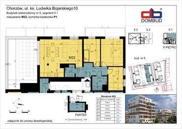 rzut mieszkanie na sprzedaż 90m2 mieszkanie Chorzów, Chorzów Stary, Bojarskiego 8, 10, 12