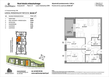 rzut mieszkanie na sprzedaż 60m2 mieszkanie Łódź, Widzew, Przybyszewskiego 292-300