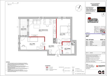 rzut mieszkanie na sprzedaż 57m2 mieszkanie Warszawa, Ursus, ul. Gierdziejewskiego 23