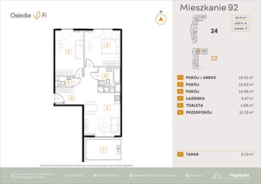 rzut mieszkanie na sprzedaż 65m2 mieszkanie Kraków, Rzemieślnicza 22-24