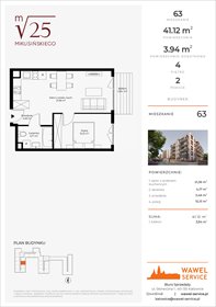 rzut mieszkanie na sprzedaż 41m2 mieszkanie Katowice, Mikusińskiego 25