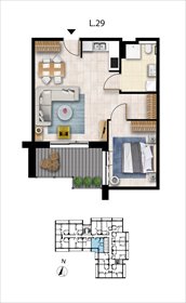 rzut mieszkanie na sprzedaż 49m2 mieszkanie Grzybowo, Nadmorska 98 -106