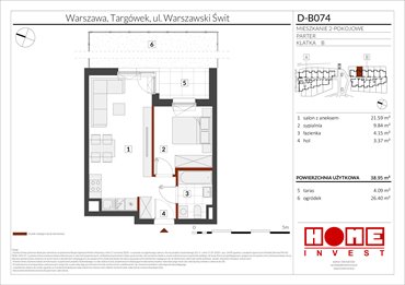 rzut mieszkanie na sprzedaż 39m2 mieszkanie Warszawa, Targówek, ul. Warszawski Świt 12