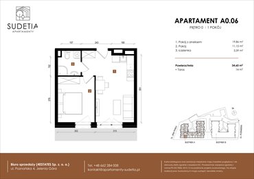 rzut mieszkanie na sprzedaż 35m2 mieszkanie Jelenia Góra, POZNAŃSKA 4