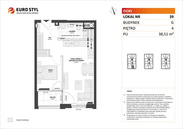 rzut mieszkanie na sprzedaż 39m2 mieszkanie Gdańsk, Śródmieście, ks. Jerzego Popiełuszki/Rybaki Górne