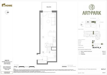 rzut mieszkanie na sprzedaż 30m2 mieszkanie Łódź, Polesie, Wołowa 4A