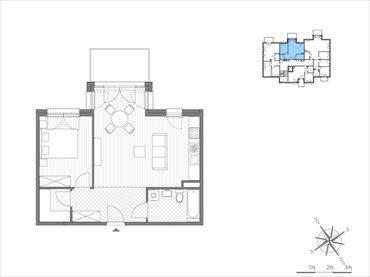 rzut mieszkanie na sprzedaż 53m2 mieszkanie Kraków, Bronowice Wielkie, ul.Stawowa 246