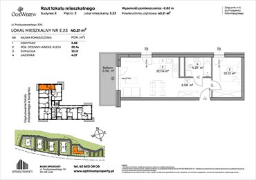 rzut mieszkanie na sprzedaż 40m2 mieszkanie Łódź, Widzew, Przybyszewskiego 292-300