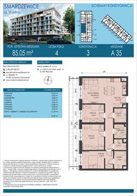 rzut mieszkanie na sprzedaż 85m2 mieszkanie SMARDZEWICE, WODNA