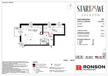 rzut mieszkanie na sprzedaż 52m2 mieszkanie Wrocław, Psie Pole, Zatorska, róg Sobieskiego
