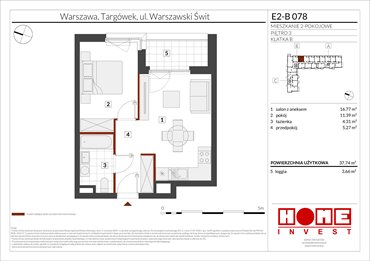 rzut mieszkanie na sprzedaż 38m2 mieszkanie Warszawa, Targówek, ul. Warszawski Świt