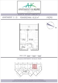 rzut mieszkanie na sprzedaż 43m2 mieszkanie Władysławowo, Żeromskiego 27