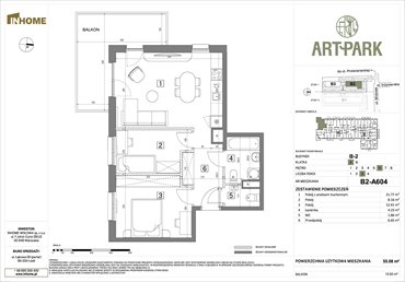 rzut mieszkanie na sprzedaż 55m2 mieszkanie Łódź, Polesie, Wołowa 4A