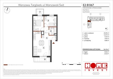 rzut mieszkanie na sprzedaż 56m2 mieszkanie Warszawa, Targówek, ul. Warszawski Świt