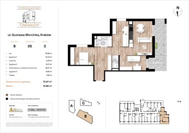 rzut mieszkanie na sprzedaż 71m2 mieszkanie Kraków, Wzgórza Krzesławickie, Gustawa Morcinka