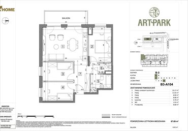 rzut mieszkanie na sprzedaż 68m2 mieszkanie Łódź, Polesie, Wołowa 4A