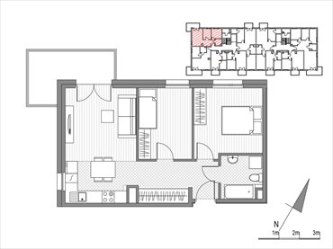 rzut mieszkanie na sprzedaż 51m2 mieszkanie Kraków, ul.Glogera 9,11