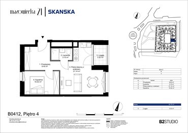 rzut mieszkanie na sprzedaż 43m2 mieszkanie Kraków, Krowodrza, ul. Mazowiecka 21