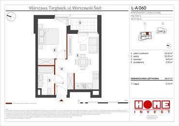rzut mieszkanie na sprzedaż 38m2 mieszkanie Warszawa, Targówek, ul. Warszawski Świt