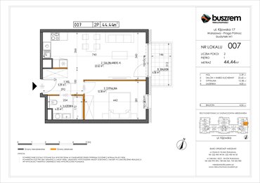 rzut mieszkanie na sprzedaż 44m2 mieszkanie Warszawa, Praga Północ, Kijowska 17