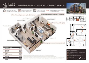 rzut mieszkanie na sprzedaż 86m2 mieszkanie Szczecin, Centrum, al. Wyzwolenia 70 / ul. Staszica 21