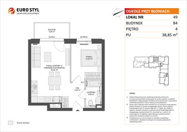 rzut mieszkanie na sprzedaż 39m2 mieszkanie Rumia, Janowo, Błoń Janowskich