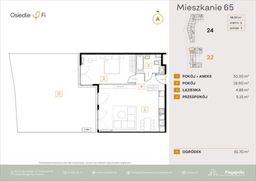 rzut mieszkanie na sprzedaż 57m2 mieszkanie Kraków, Rzemieślnicza 22-24