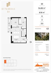 rzut mieszkanie na sprzedaż 55m2 mieszkanie Katowice, Bytkowska 107