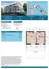rzut mieszkanie na sprzedaż 37m2 mieszkanie SMARDZEWICE, WODNA