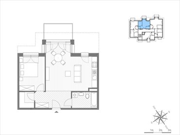 rzut mieszkanie na sprzedaż 53m2 mieszkanie Kraków, Bronowice Wielkie, ul.Stawowa 246