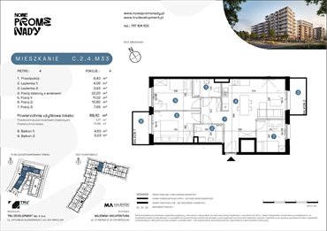 rzut mieszkanie na sprzedaż 69m2 mieszkanie Wrocław, Kleczków, ul. Czochralskiego/ Miłosza