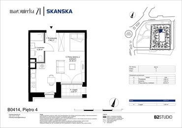 rzut mieszkanie na sprzedaż 33m2 mieszkanie Kraków, Krowodrza, ul. Mazowiecka 21