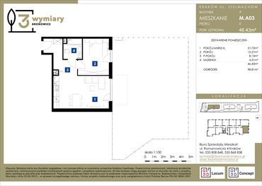 rzut mieszkanie na sprzedaż 93m2 mieszkanie Kraków, Bronowice Wielkie, Stelmachów