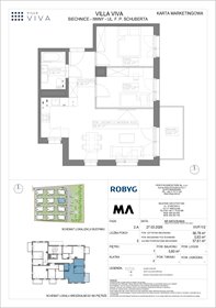 rzut mieszkanie na sprzedaż 57m2 mieszkanie Wrocław, Iwiny, ul. Franza Petera Schuberta