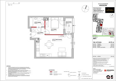 rzut mieszkanie na sprzedaż 44m2 mieszkanie Warszawa, Ursus, ul. Gierdziejewskiego 23