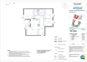 rzut mieszkanie na sprzedaż 76m2 mieszkanie Warszawa, Włochy, Jutrzenki 106F